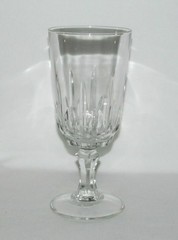 Depression Glass ELONGATED THUMBPRINT and RAYS Crystal Footed Iced Tea Goblet