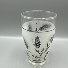 Vintage Libbey Silver Leaf Wheat Frosted 10oz Glass Tumbler Mid Century Replace