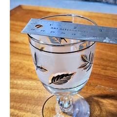 Vintage 1960’s 10-Ounce Libby Frosted Silver Leaf Goblet Stemware Wine Water