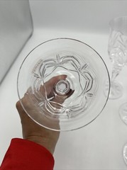 Galway Irish Crystal Oranmore Pattern Water Wine Goblet Glasses Set of 4