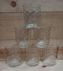 *SET OF 6* VINTAGE LIBBEY CLEAR CANCUN GLASS Juice/Whiskey 1980s Beauties