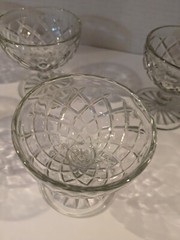 Vintage Anchor Hocking Glass Clear Waterford Waffle Sherbet Set Of Fiv