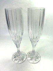 Mikasa Park Lane Crystal Fluted Champagne Flutes Glasses 8 5/8″ 6oz S/2 C77