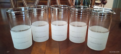 VTG Art Deco MacBeth-Evans Glass Cocktail Set 5 pc. Platinum Frosted – 1930’s