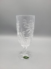 GODINGER Shannon Crystal SOUTH BEACH Palm Design 13oz Beverage Glasses Set 4 NIB