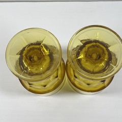 Georgian Honeycomb Tumbler Goblet Footed Pressed Glass Anchor Hocking Vntage MCM