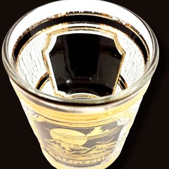 Vintage Culver 22k Gold Chinese Theatre Highball Black California Shot Glass Lot