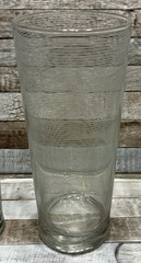 3 MIKASA CHEERS Glasses Tumblers Tall Dots Lines Swirl Clear 7” Replacements