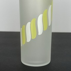 Set of 6 Vintage MCM Libbey Frosted Glass Candy Stripe Highball Glasses Rainbow