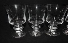 Orrefors Sweden Karin Clear Crystal Set of 4 Claret Wine Goblets