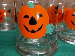 Anchor Hocking Vintage 1990, Eight, Halloween Glasses 12oz Tumblers Pumpkins