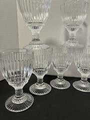 10 Vintage Stiver of Italy Water Wine Glass Goblets Smith & Hawkins Ribbed 5.5”H