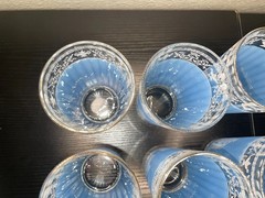 Set of 6 Vintage Wedgwood Jasperware Jeanette Blue Hellenic Drinking Glasses