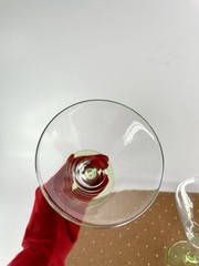 Vintage Martini Cocktail Glasses-Elegant Set of 2 Lime Green Foot 7in Tall