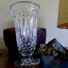 WATERFORD Crystal 8.5» Balmoral Starburst Footed Flower Vase signed