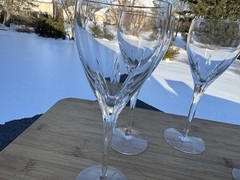 Lenox Crystal Firelight Water 7-3/4” Wine Glasses platinum 6 Oz ~Set Of 4