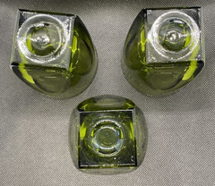 6 Vintage Vanity Green By Colony 5 oz Flat Tumbler Double Shot Whiskey Glasses
