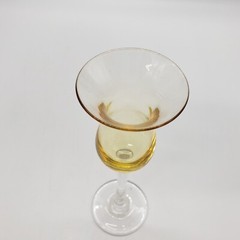 Grappa Glass Yellow Clear Stemmed Shot Glass Barware 6.5″ T