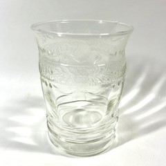6 MacBeth Evans 40’s Depression Tumblers in Orginal Box STIPPLED ROSE BAND «S»