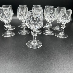 Vintage Bavarian Bleikristall Stemmed Shot Glasses Set of 11 Germany Crystal