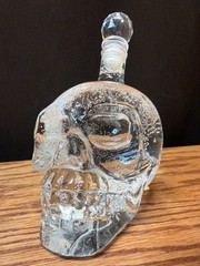 Glass Skull Wine/Juice/Whiskey Bottle Decanter Gift Home Decor No Cracks/Chips