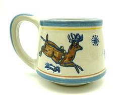 Louisville Stoneware Large 16 oz Mug, Comet Reindeer Night Before Christmas USA