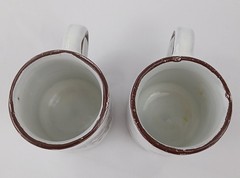 Set of 2 Hand-Painted Folk Art Espresso Cups – Small Ceramic, Floral Design