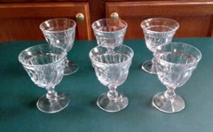 Fostoria Colony Clear Glass 5-1/4″ Goblets Vintage Set of 6