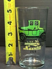 Vintage Hazel-Atlas Antique Car 24 oz Glass Ford, Chevy, Stutz, Hudson with Box