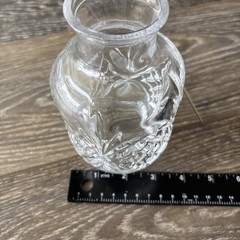 7.5” Cut Crystal Clear Glass Bedside Carafe Tumble Up Pressed Glass 16oz