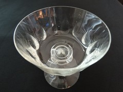 Corcoran Crystal Clear Cut Downing Thumbprint 4 1/8th» Sherbet or Champagne VGUC