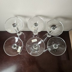 6 Fluted Lead Free Crystal Champagne Glasses Flutes Germany 8″