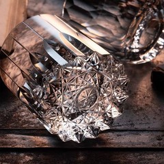 Premium Hand Cut Crystal Whisky Glass Diamond Cut | Bourbon Scotch Home Bar Gift