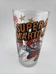 Vintage 1989 Super Mario Bros. 2 Nintendo Video Game Promo Drinking Glass