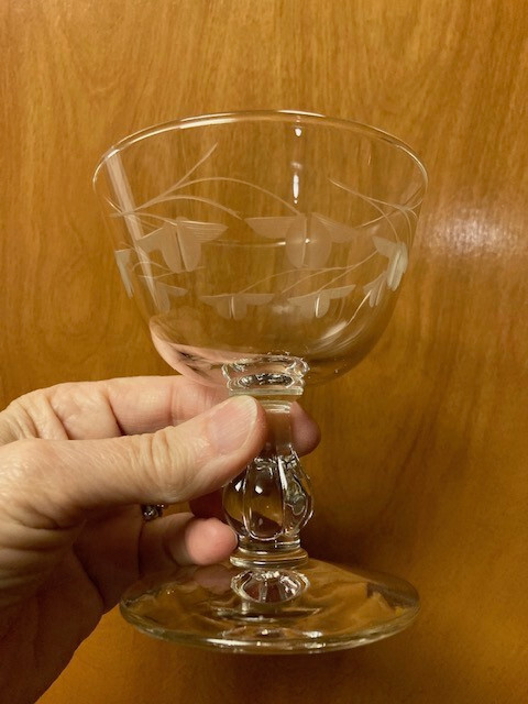 SET of 4-VINTAGE (1950’s) CRYSTAL STEMWARE for special entertaining/holidays