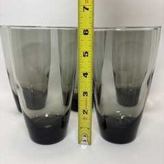 Set of 5 Libbey Classic Smoke Gray Glass 6″ Heavy Tumblers Drinking Glasses