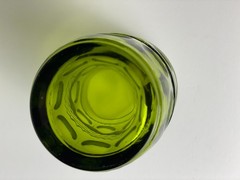 Vintage 1960s Indiana Glass Kings Crown Thumbprint Tumbler Avocado Green MCM