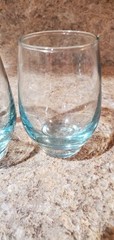 Vintage Libbey Glass Aqua Blue TEMPO 6oz Juice/Shot Tumbler Set of Two
