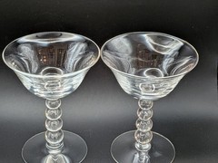2 Vtg Imperial Glass Candlewick Stem Martini Champagne Wine Sherbet 4Oz Glasses