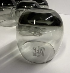 Set of 6 Vtg Miami Dolphins Smokey Gray Roly Poly Round Cocktail Glasses 8 oz