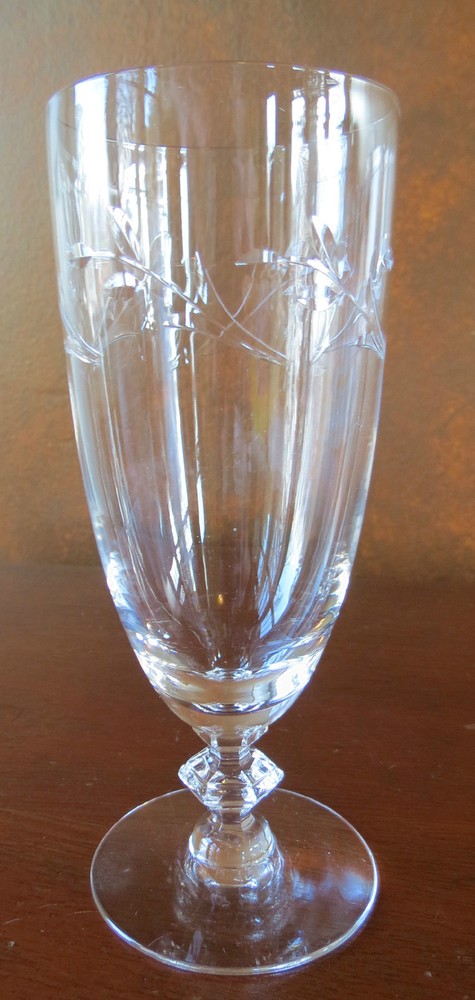 Tiffin Franciscan Cloverleaf Cut #17453 Stem Clear Iced Tea Footed Tumbler(s)