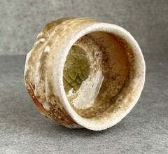 Hide Fujimoto Anagama Guinomi Sake Cup Natural Ash Shigaraki Ware Japan Ceramic