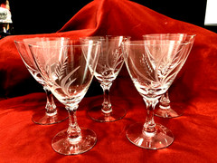 Fostoria Etched Wheat Water Goblet Set of 5