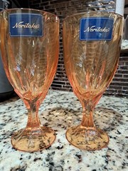 Noritake Breeze all Purpose Goblet/Glasses~Amber ~ New~set 2