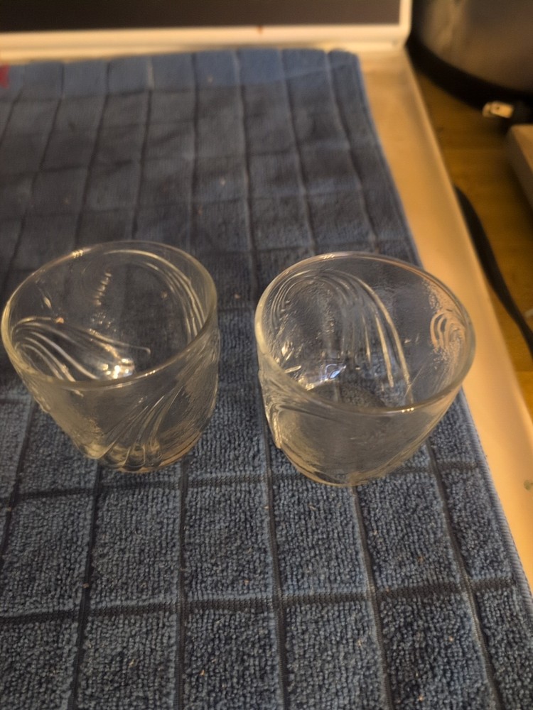 Vintage Set Of 2 Punch Bowl Glasses 3 Inch High 3 Inch Diameter