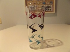 VINTAGE MCM 1960s ATOMIC EAMESs ERA 1950s 60s BOOMERANG TALL COCKTAIL GLASS EXC