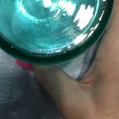 Rare Teal Antique Uranium Signed Hawkes 9” Lemonade Pitcher &3 Tumblers Etched