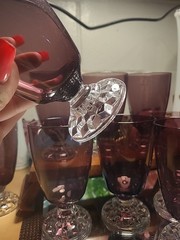 Fostoria Glass Amethyst AMERICAN LADY 5 1/2 Inch 12 Oz ICE TEA TUMBLER Set Of 5