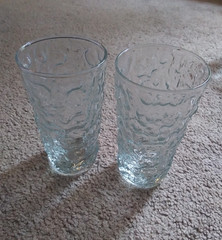 Anchor Hocking Lido Milano Crinkle Glass Tumblers Clear 12oz MCM