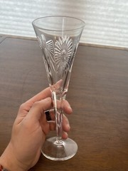 VTG WATERFORD Millennium Collection Crystal Toasting Flutes W/BOX 9.25″H SIGNED